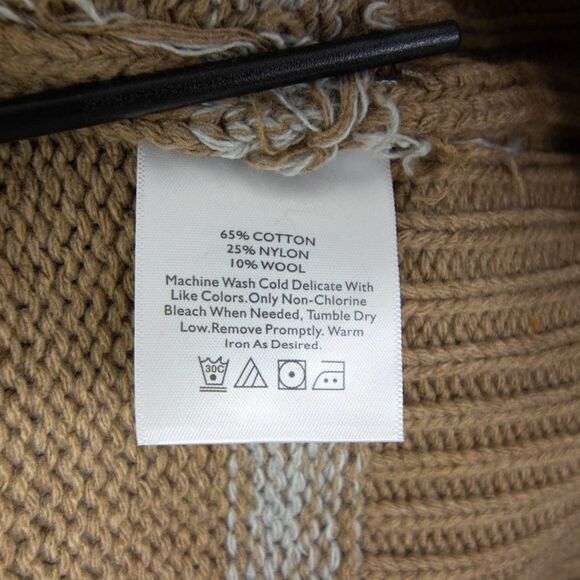 NWOT Eddie Bauer‎ Turtleneck Striped cotton blend Sweater, Tan XL - Picture 7 of 9